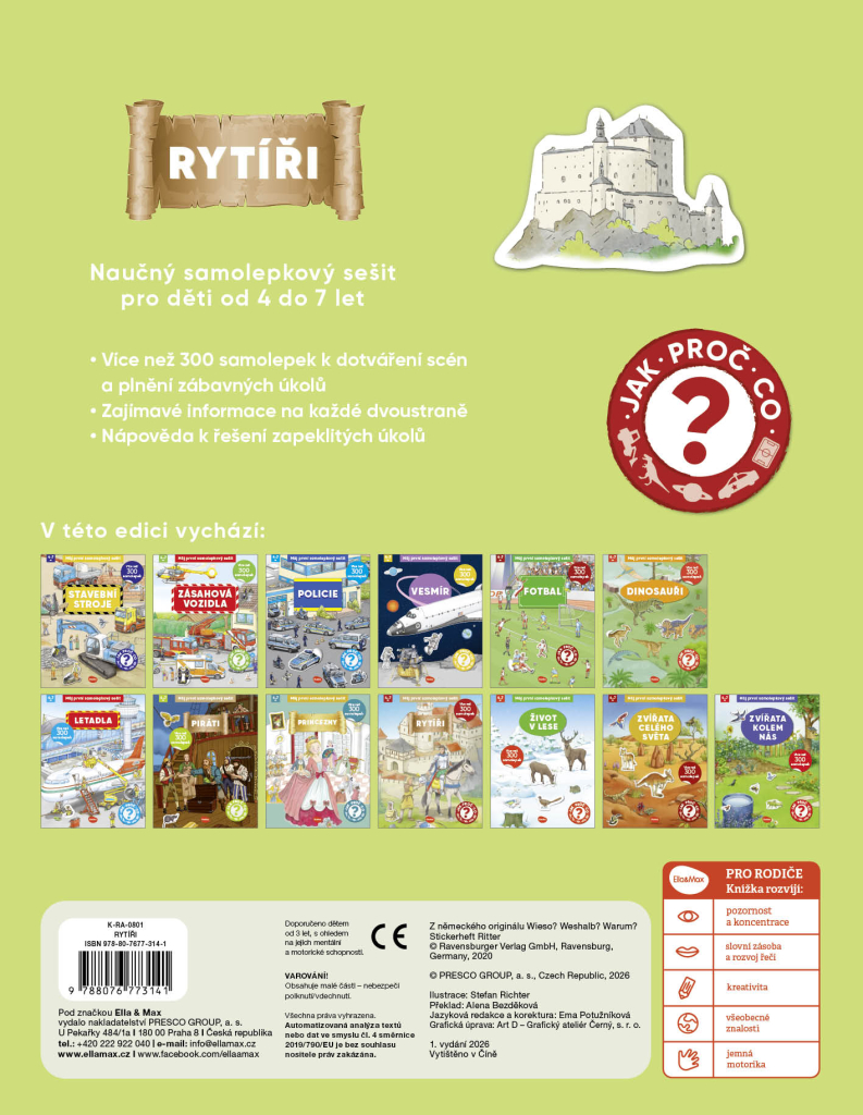 Můj první samolepkový sešit – RYTÍŘI