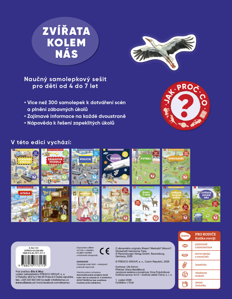Můj první samolepkový sešit – ZVÍŘATA KOLEM NÁS