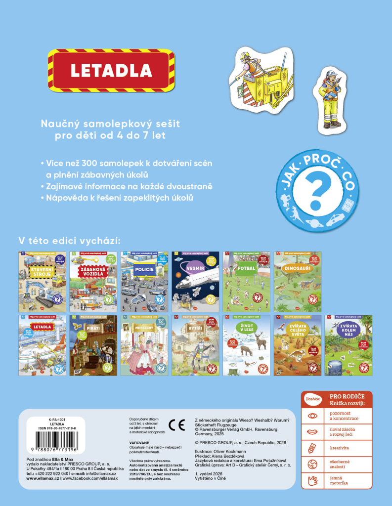 Můj první samolepkový sešit – LETADLA