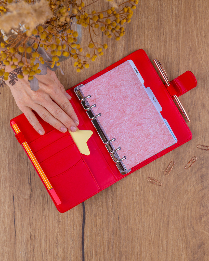 NOTIQUE Refill – Weekly Ring Bound Planner 2027, bright red, 12,5 x 19 cm