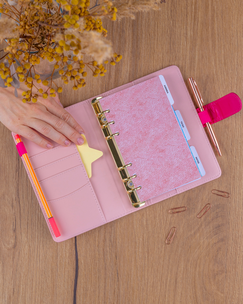 NOTIQUE Refill – Weekly Ring Bound Planner 2027, fuchsia, 12,5 x 19 cm