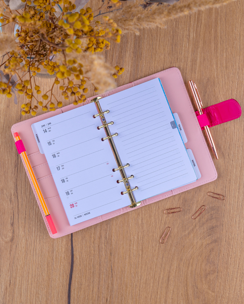 NOTIQUE Refill – Weekly Ring Bound Planner 2027, fuchsia, 12,5 x 19 cm