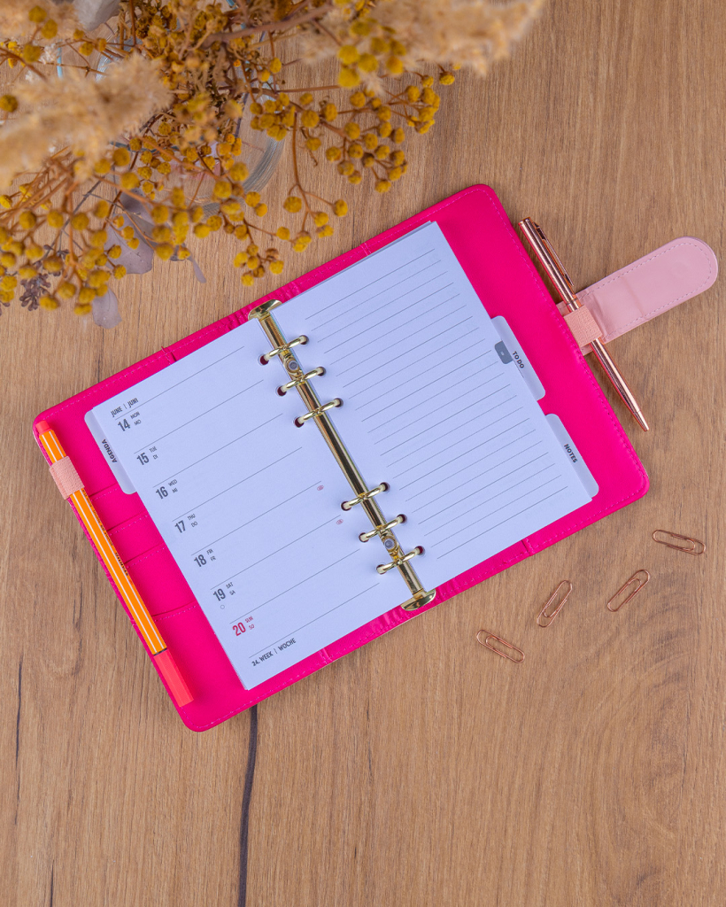NOTIQUE Refill – Weekly Ring Bound Planner 2027, blush pink, 12,5 x 19 cm