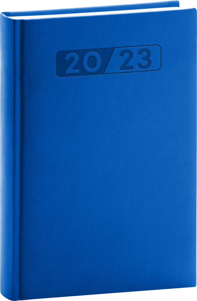 Denní diář Aprint 2023, modrý, 15 × 21 cm