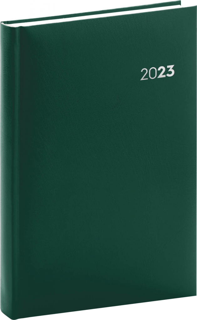 Denní diář Balacron 2023, zelený, 15 × 21 cm
