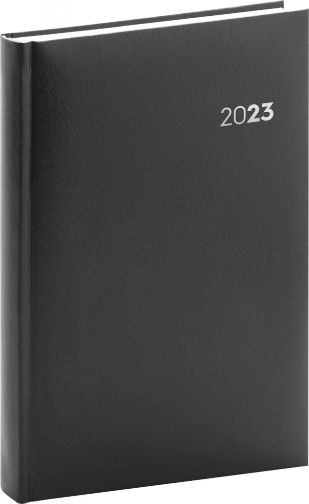 Denní diář Balacron 2023, černý, 15 × 21 cm