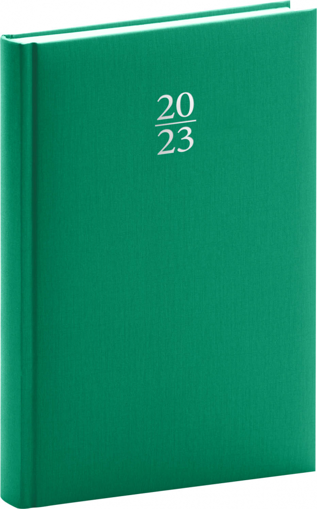 Denní diář Capys 2023, zelený, 15 × 21 cm