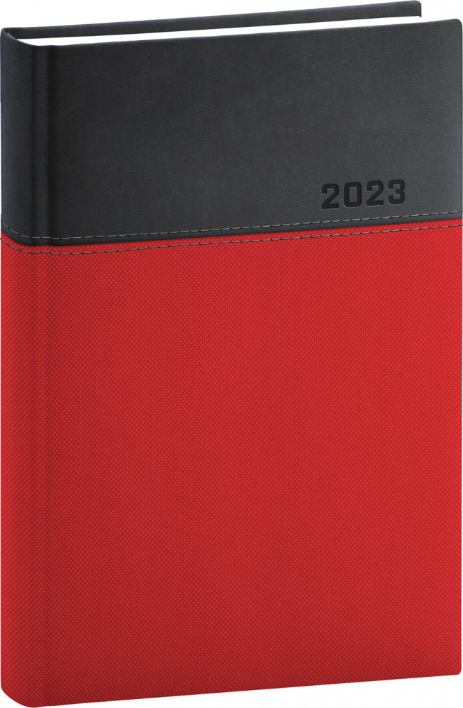 Denní diář Dado 2023, červenočerný, 15 × 21 cm