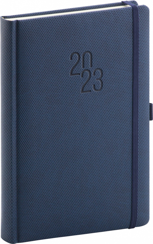 Denní diář Diamante 2023, modrý, 15 × 21 cm