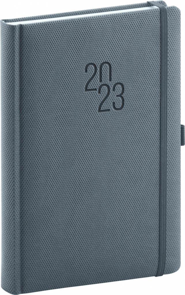 Denní diář Diamante 2023, šedý, 15 × 21 cm