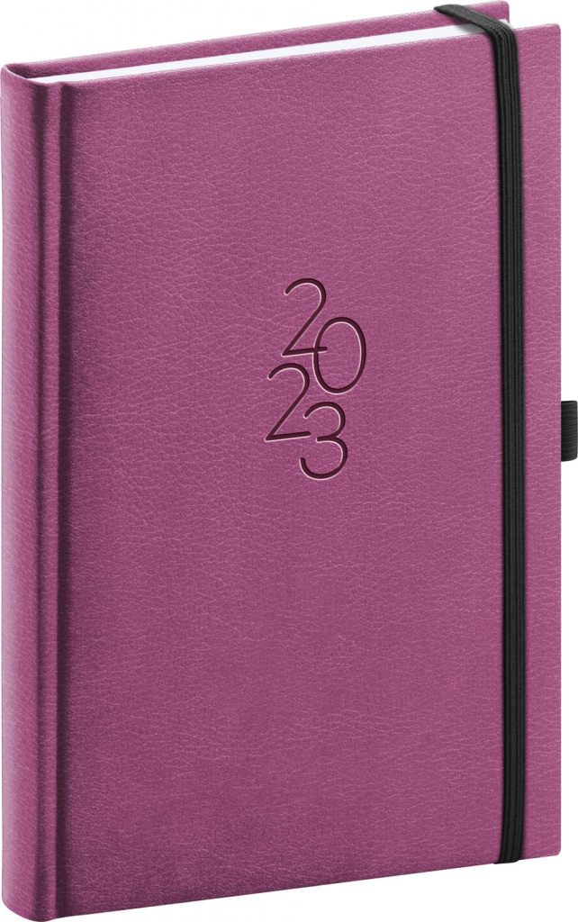 Denní diář Majestic 2023, růžový, 15 × 21 cm