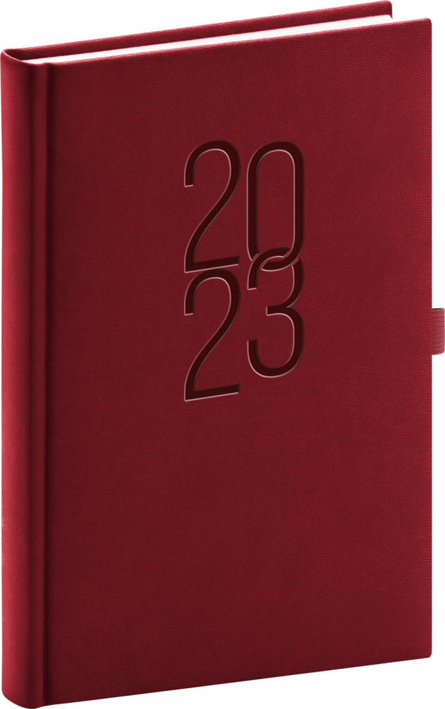 Denní diář Vivella Classic 2023, vínový, 15 × 21 cm