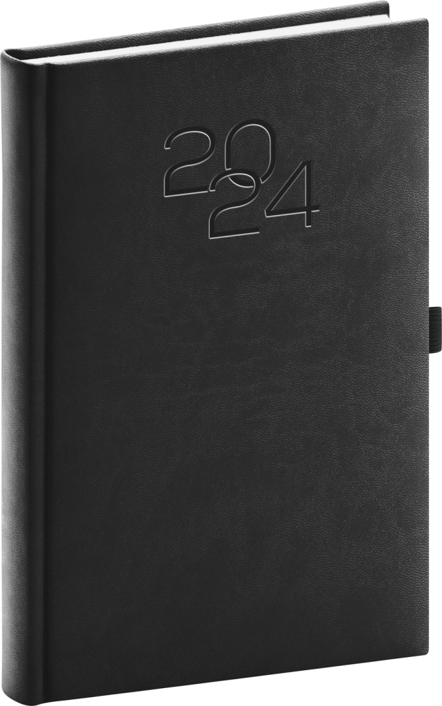 Denní diář Vivella Classic 2024, antracitový, 15 × 21 cm