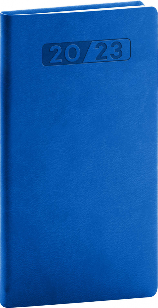 Kapesní diář Aprint 2023, modrý, 9 × 15,5 cm