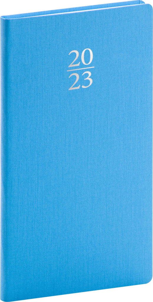 Kapesní diář Capys 2023, světle modrý, 9 × 15,5 cm