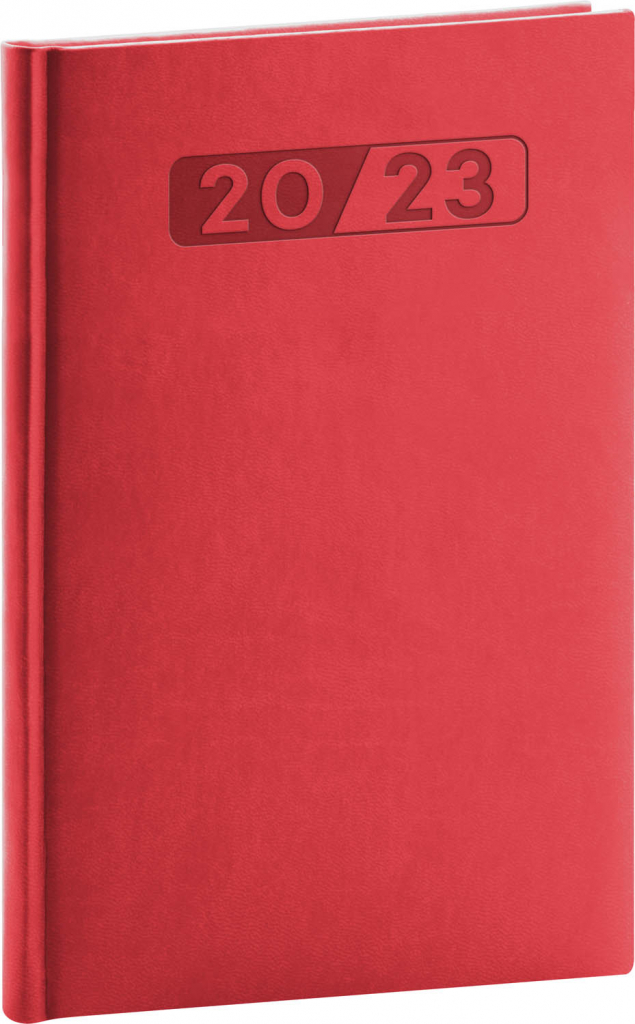 Týdenní diář Aprint 2023, červený, 15 × 21 cm