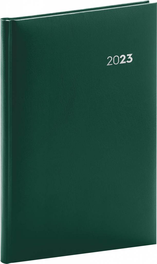 Týdenní diář Balacron 2023, zelený, 15 × 21 cm