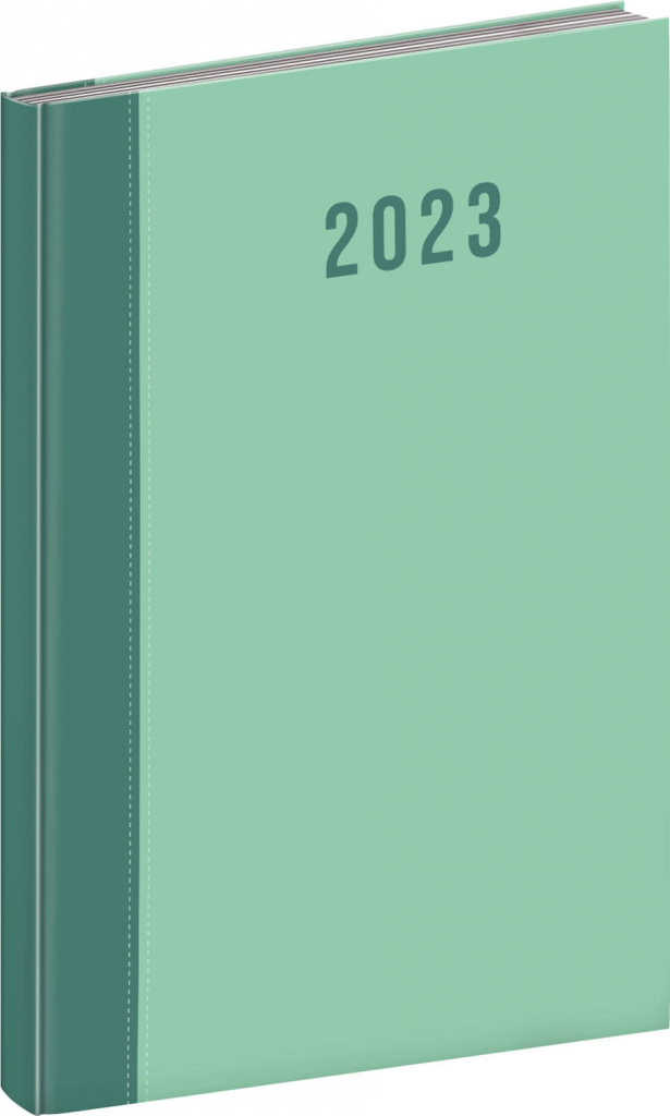 Týdenní diář Cambio 2023, zelený, 15 × 21 cm