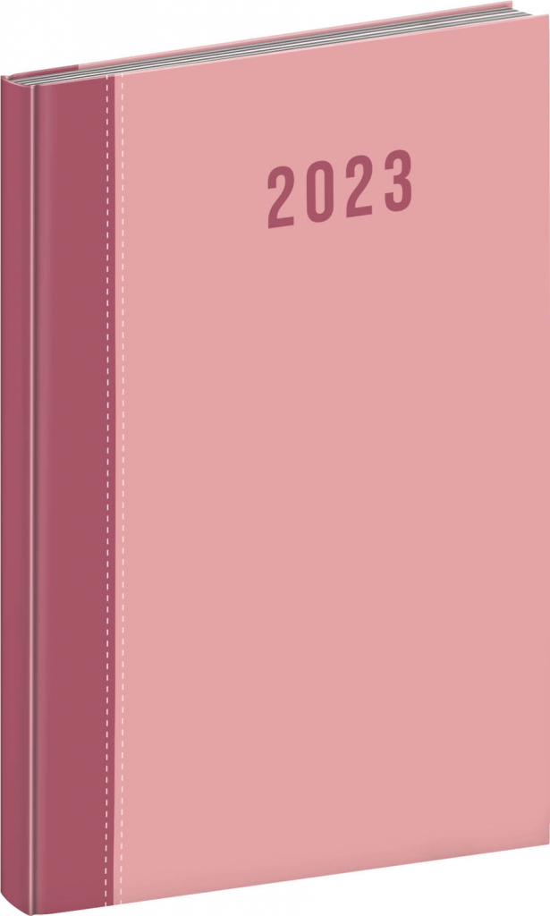 Týdenní diář Cambio 2023, růžový, 15 × 21 cm