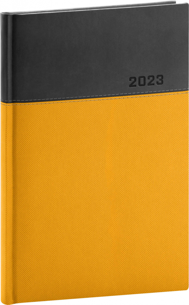 Týdenní diář Dado 2023, žlutočerný, 15 × 21 cm