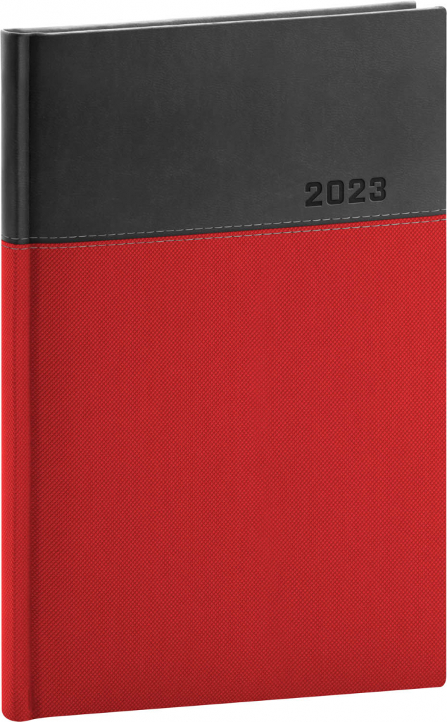Týdenní diář Dado 2023, červenočerný, 15 × 21 cm