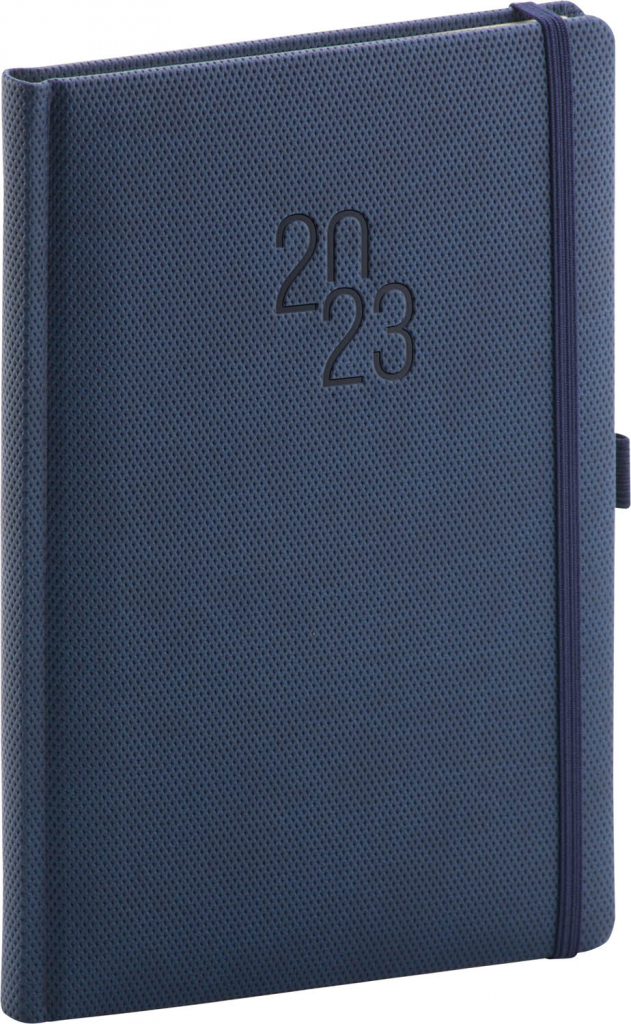 Týdenní diář Diamante 2023, modrý, 15 × 21 cm