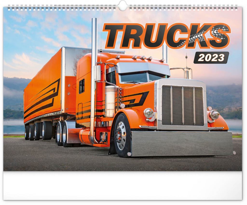 Nástěnný kalendář Trucks 2023, 48 × 33 cm