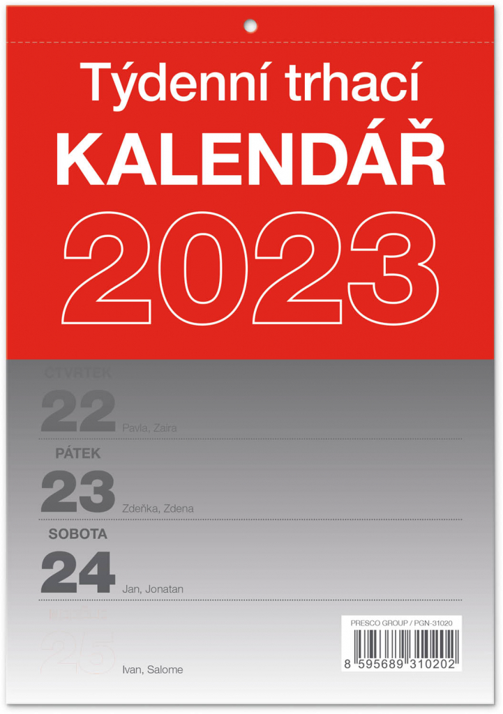 Nástěnný kalendář Trhací týdenní 2023, A5