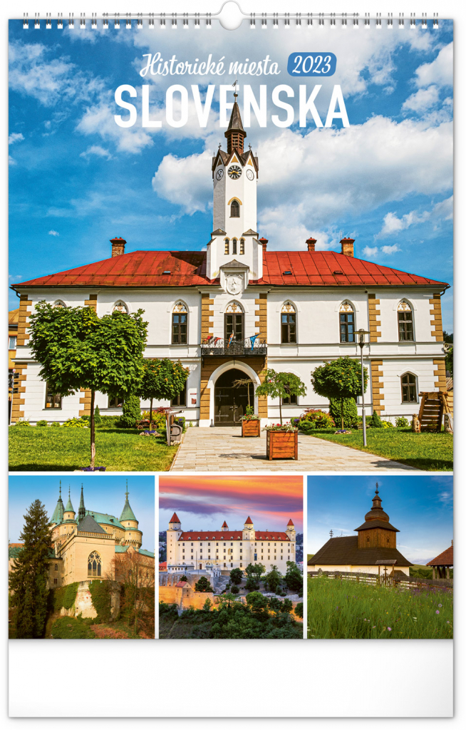 Nástěnný kalendář Historická místa Slovenska 2023, 33 × 46 cm
