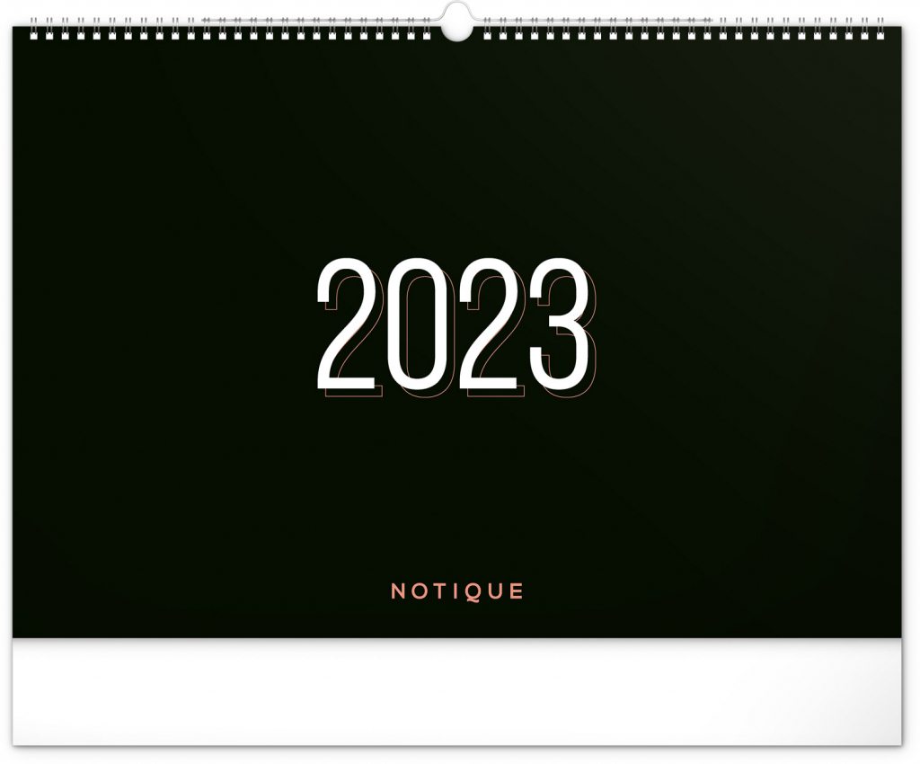 Nástěnný plánovací kalendář Černý 2023, 48 × 33 cm