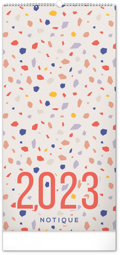 Nástenný plánovací kalendár Terazzo 2023, 21 × 42 cm SK