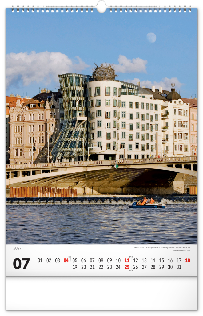 NOTIQUE Nástěnný kalendář Praha 2027, 33 x 46 cm