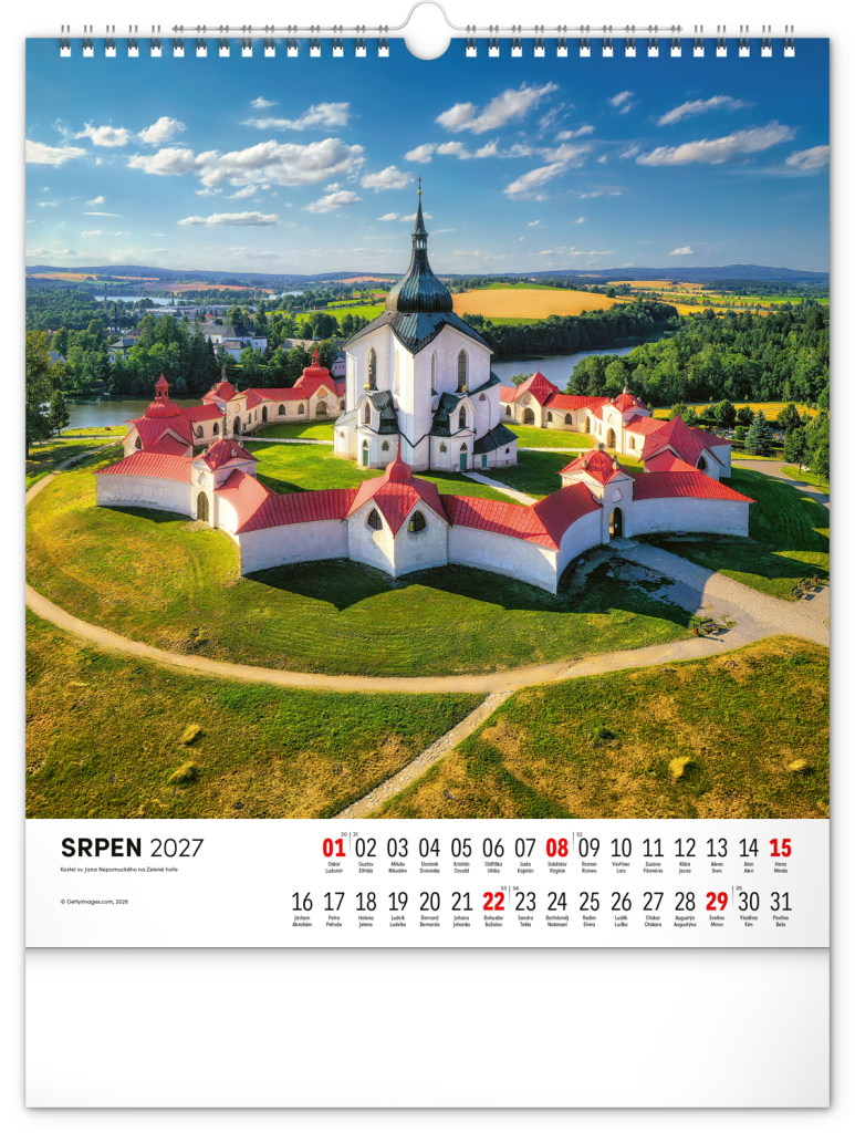 NOTIQUE Nástěnný kalendář Česká republika 2027, 30 x 34 cm
