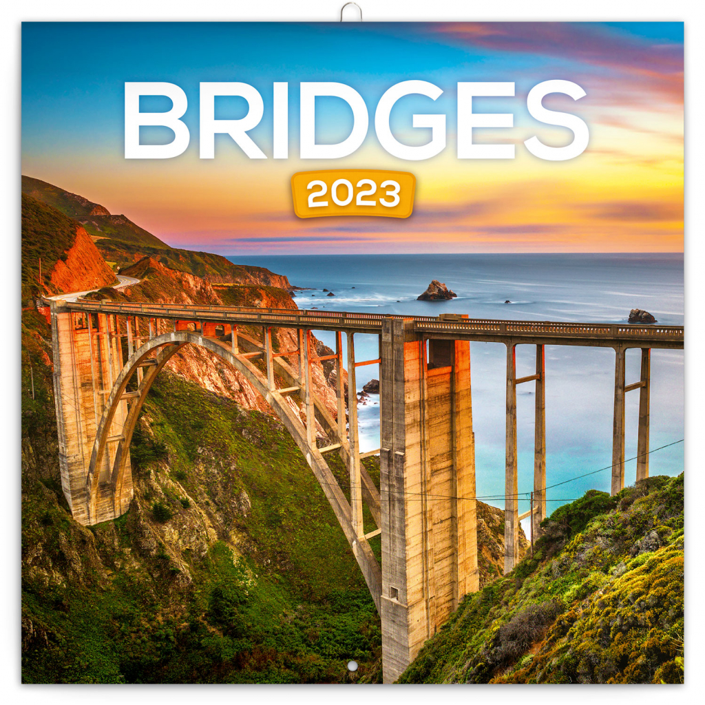 Poznámkový kalendář Mosty 2023, 30 × 30 cm