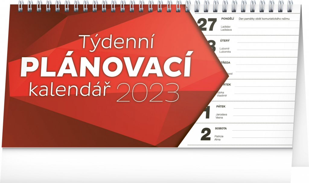 Stolní kalendář Plánovací řádkový 2023, 25 × 12,5 cm