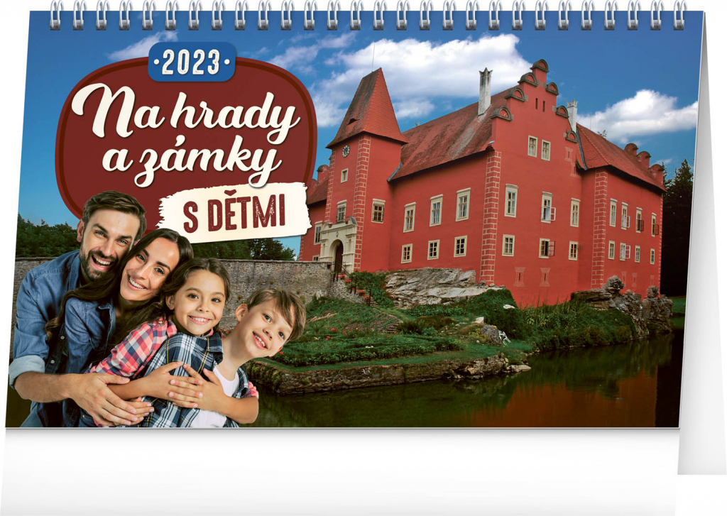 Stolní kalendář S dětmi na hrady a zámky 2023, 23,1 × 14,5 cm