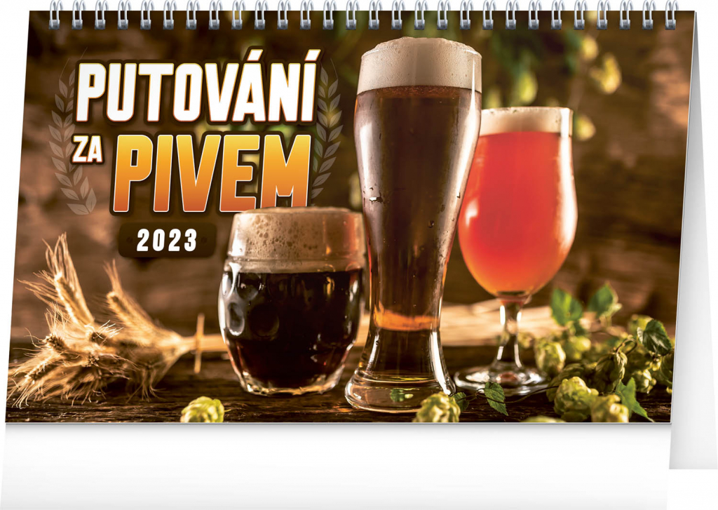 Stolní kalendář Putování za pivem 2023, 23,1 × 14,5 cm