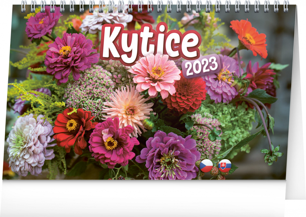 Stolní kalendář Kytice CZ/SK 2023, 23,1 × 14,5 cm