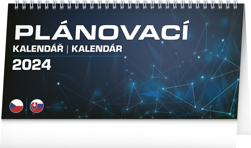 Stolní kalendář Plánovací CZ/SK 2024, 25 × 12,5 cm